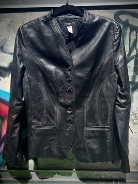 Military Cut Lambskin Jacket with Mandarin Collar